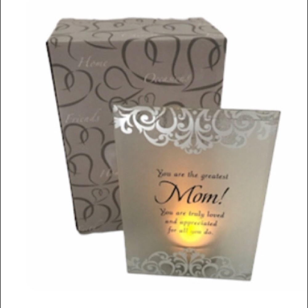 💕🆕 New MOM Tealight Candle Glass Plaque